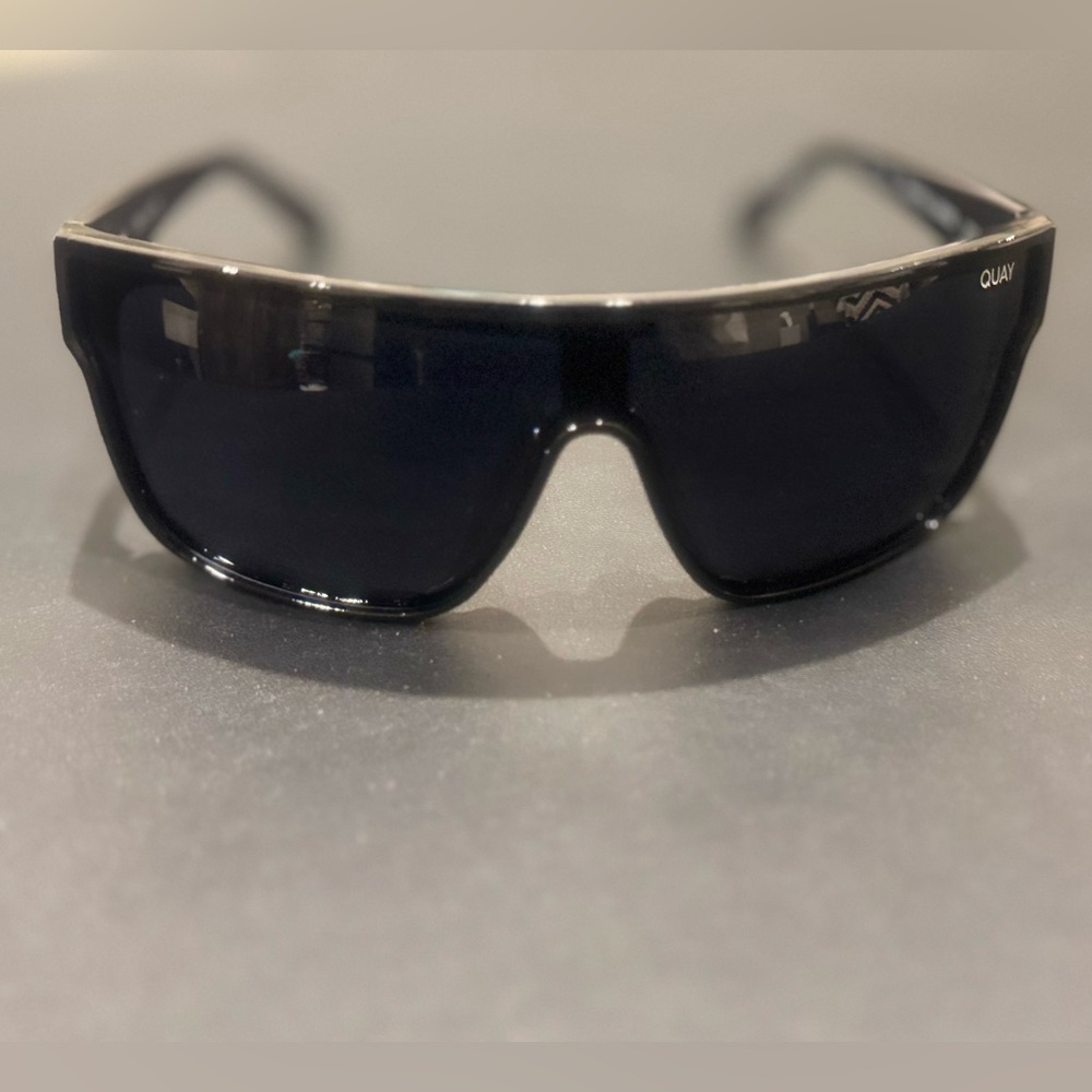 Quay Australia Black Curve Shield Sunglasses 50mm